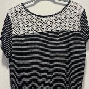 C’est La Vie Top Shirt Stripe White and Black XL